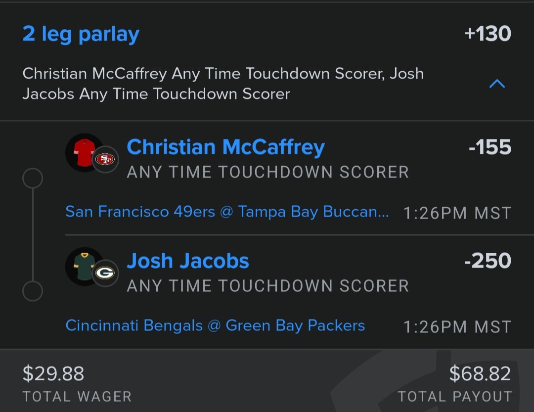 2 Leg TD Parlay! 🏈 +130 Odds! 

#GamblingTwitter #Gambling #GamblingX #PrizePicks #prizepickslock #fanduel #nfl