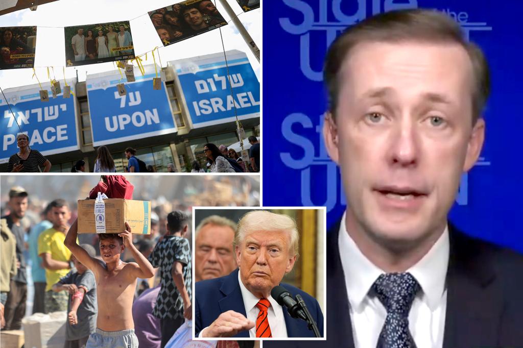 nypost's tweet image. Jake Sullivan begrudgingly credits Trump for Israel-Hamas breakthrough, claims Biden had similar plan trib.al/shtgHVw