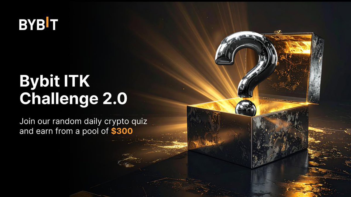 BybitAfrica's tweet image. 🥳 Bybit ITK Challenge is back! 

📣Test your #Crypto knowledge and walk away with a slice of $300 in #BybitITKChallenge 

📅 9pm every day for the next one week 

💰Win Exculusive rewards every week when you answer random daily crypto quizes

To Join 
1️⃣Follow @BybitAfrica and…
