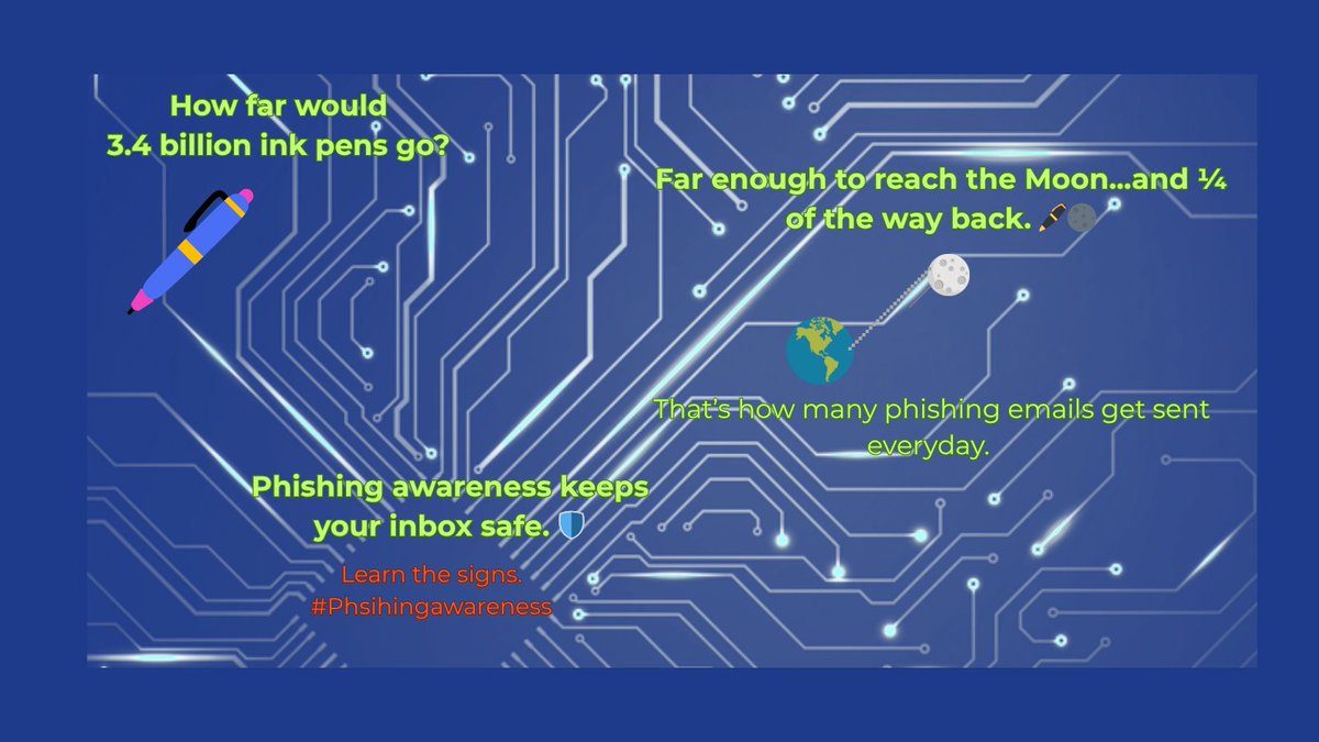 SnapTechBit's tweet image. 3.4 billion phishing emails go out every day. That's enough ink pens to stretch across the country. ✉🖊
Check your inbox. One might already be there.
#PhishingAwareness #ScamPrevention #OnlineSafety