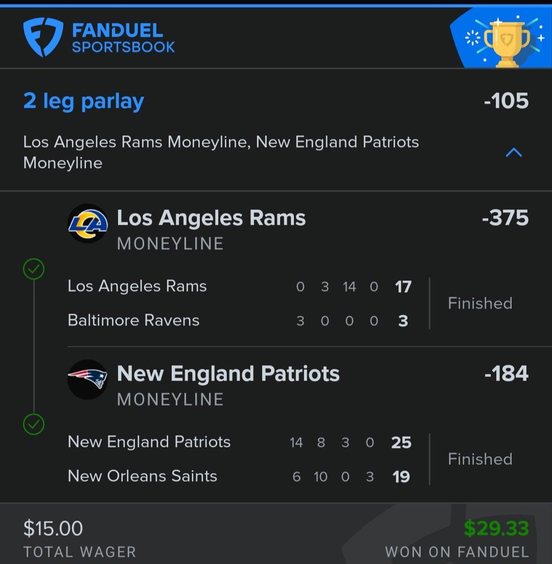 Cash The 2 Leg ML Parlay! ✅️ -105 Odds! Easy Cash 🗣

#GamblingTwitter #Gambling #GamblingX #PrizePicks #prizepickslock #fanduel #nfl