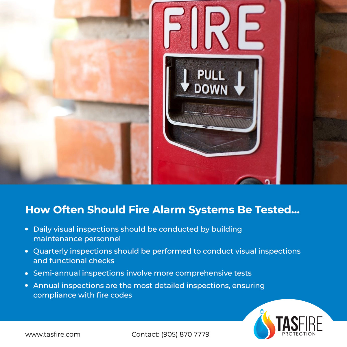 gotasfire's tweet image. TAS Fire - How Often Should Fire Alarm Systems Be Tested: A Comprehensive Guide…
LEARN MORE... tasfire.com/how-often-shou…
#firealarms #fireprotection #fireservices #fireprotectionservices #weston
#florida #southflorida #fortlauderdale