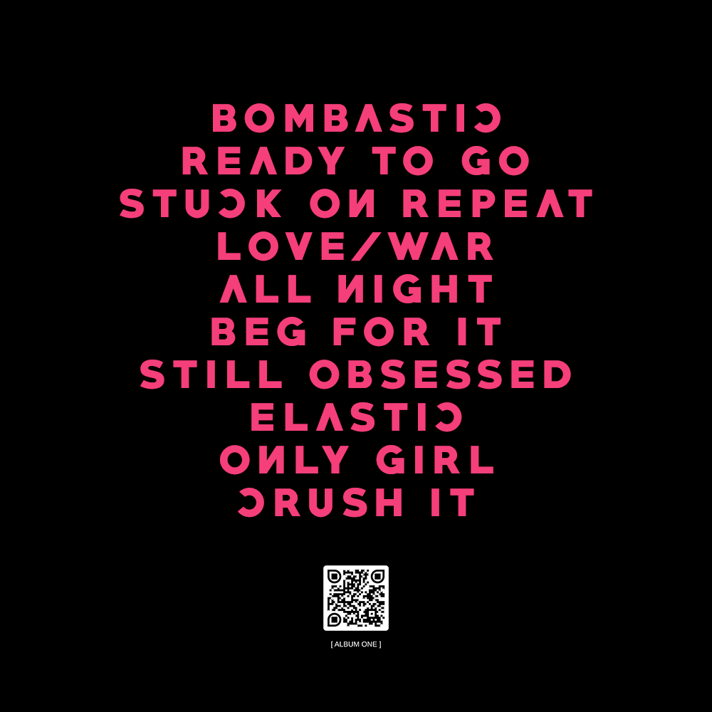 [ PYNKROUGE ]
[ ALBUM ONE ]
[ THE TRACK LISTING ]
[ PYNKROUGE.lnk.to/ALBUMONE ]