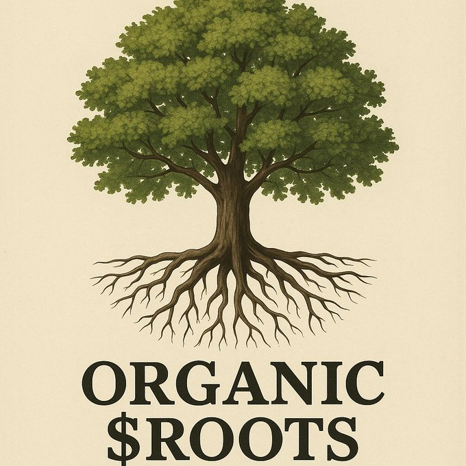 代表有机 $ROOTS memecoin 的树形插图