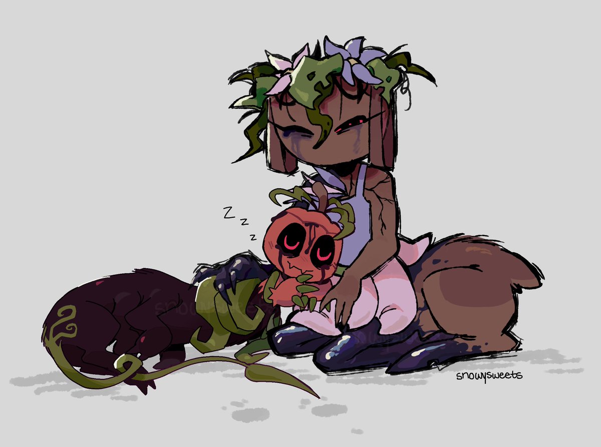 _snowysweets's tweet image. let's nap with big sis #dandysworld