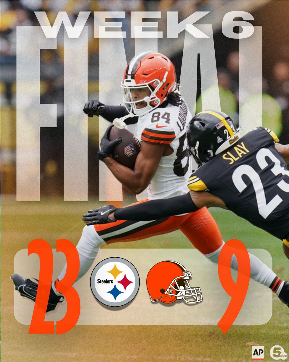 WEWS's tweet image. The Browns lose their 22nd-straight regular-season game to the Steelers in Pittsburgh.