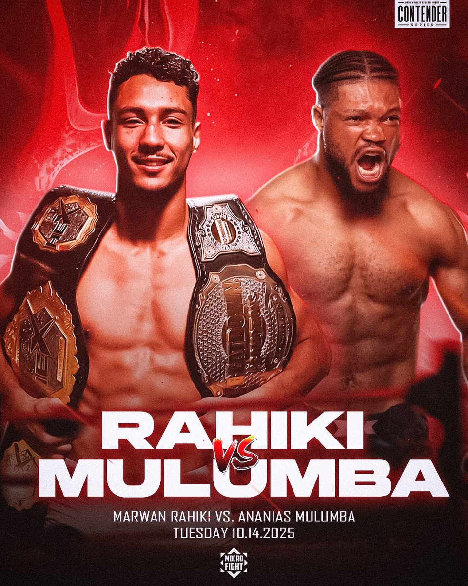 MoroccoCage's tweet image. 🚨 𝗝-𝟮 !

Ce mardi, Marwan Rahiki 🇲🇦 affrontera Mulumba 🇨🇩 pour décrocher son ticket à l’UFC ! 🎟️

Un combat décisif : en cas de victoire, le Maroc comptera 2️⃣ combattants à l’UFC ! 🤩

#DWCS