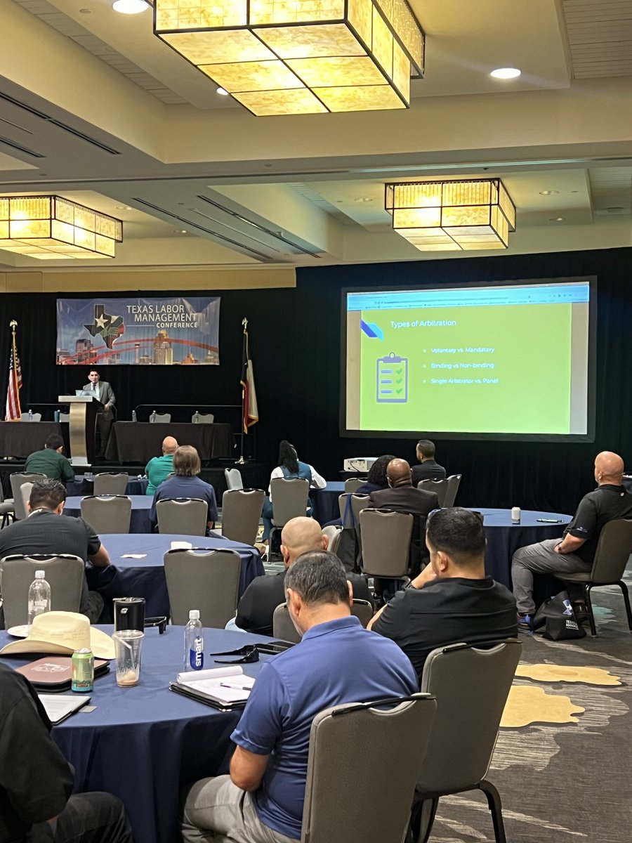 TexLMConference's tweet photo. 2025 Texas Labor Management Conference 

Arbitration is one of the most common alternatives to litigation yet is commonly misunderstood. This presentation offers a clear overview of arbitration and how it compares to dispute resolution processes, and mediation and litigation. https://t.co/E6sDJkaBNe