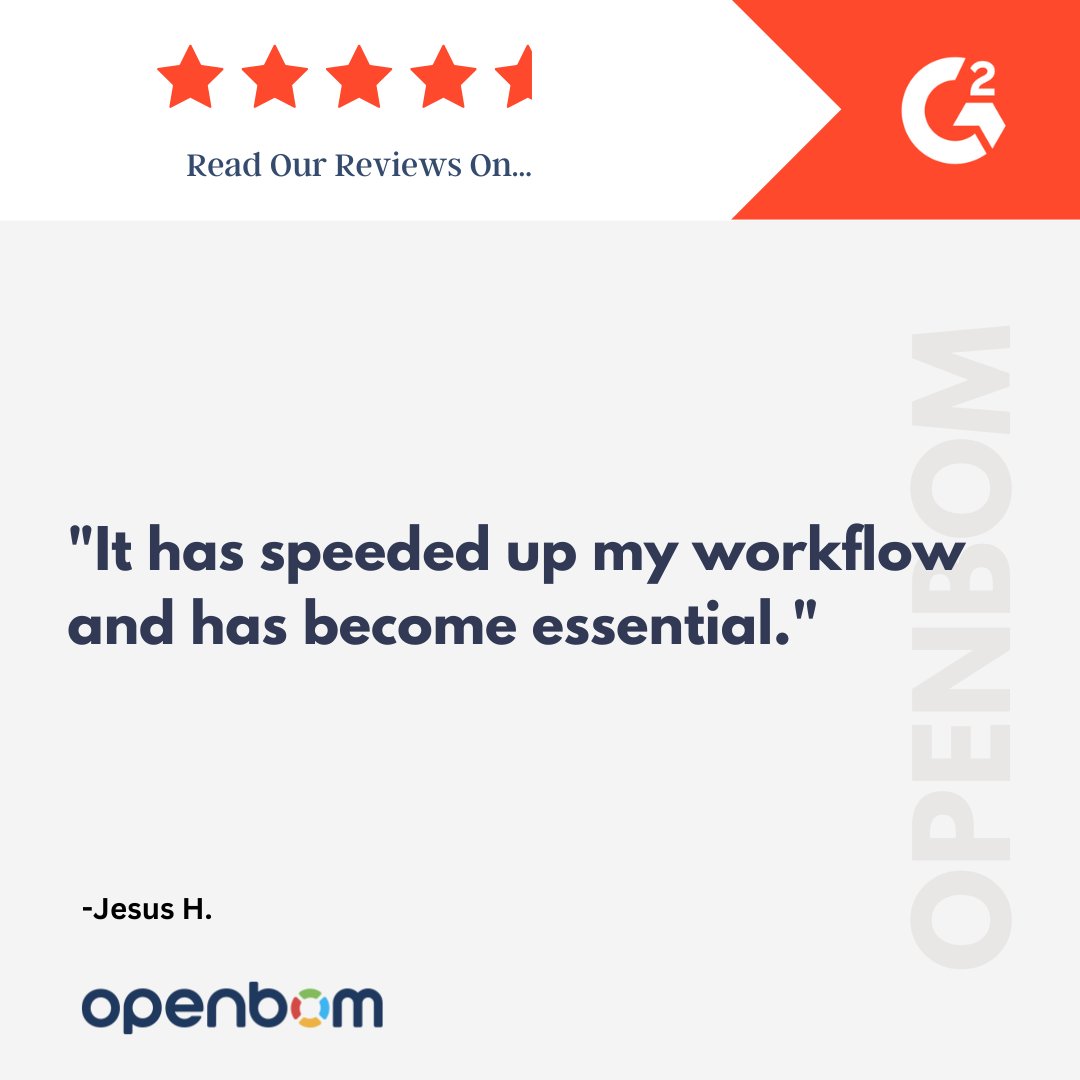 openbom's tweet image. ⚡ Faster, simpler, essential. OpenBOM speeds up workflows and helps teams hit their goals with ease. 🏁✅

#WorkflowEfficiency #DigitalManufacturing #BOMTools #Productivity #OpenBOM
 bit.ly/3KulQeY