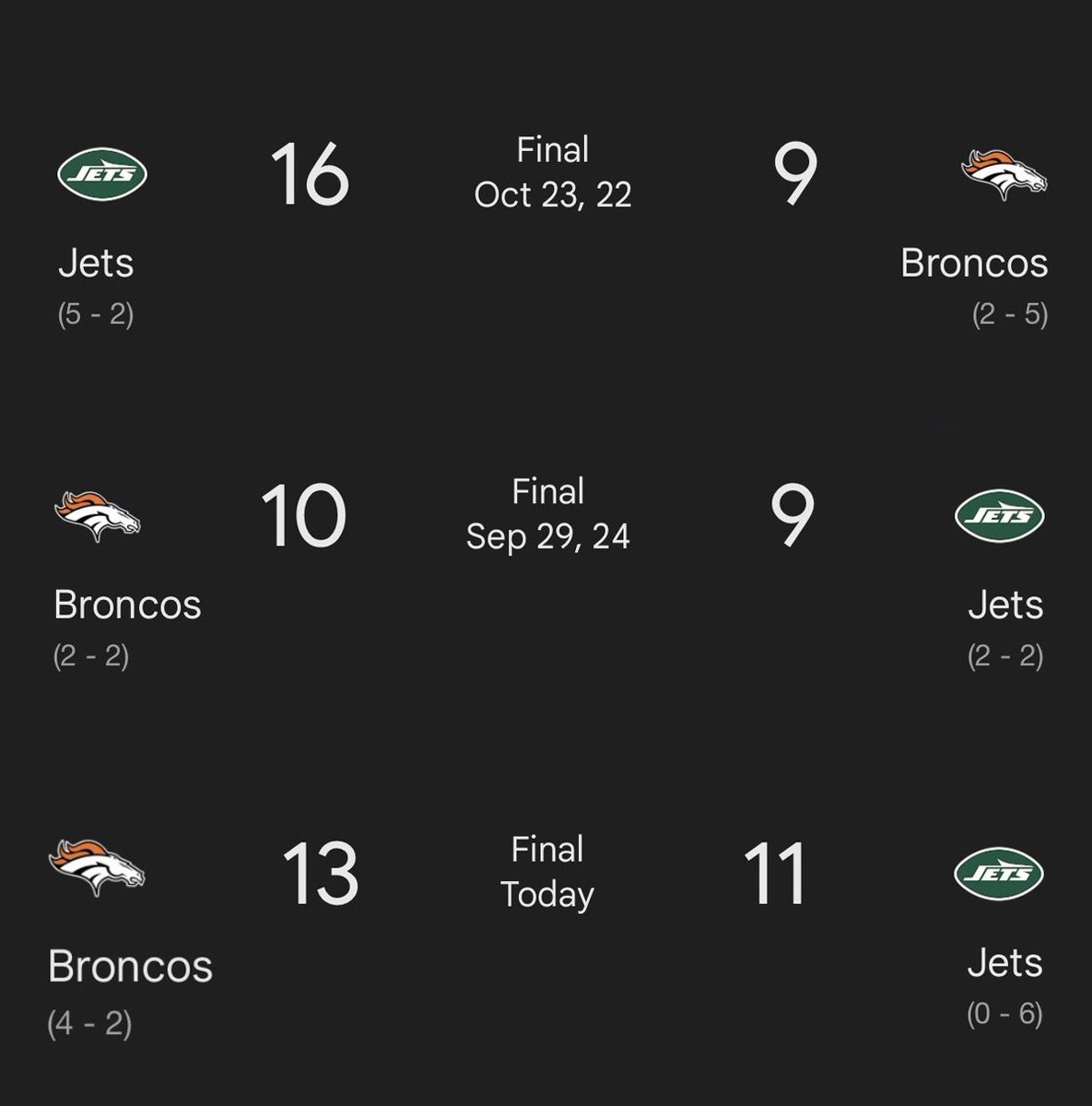 NFL_Memes's tweet image. The next Jets-Broncos game needs to be aired at 3:30 AM on The Weather Channel