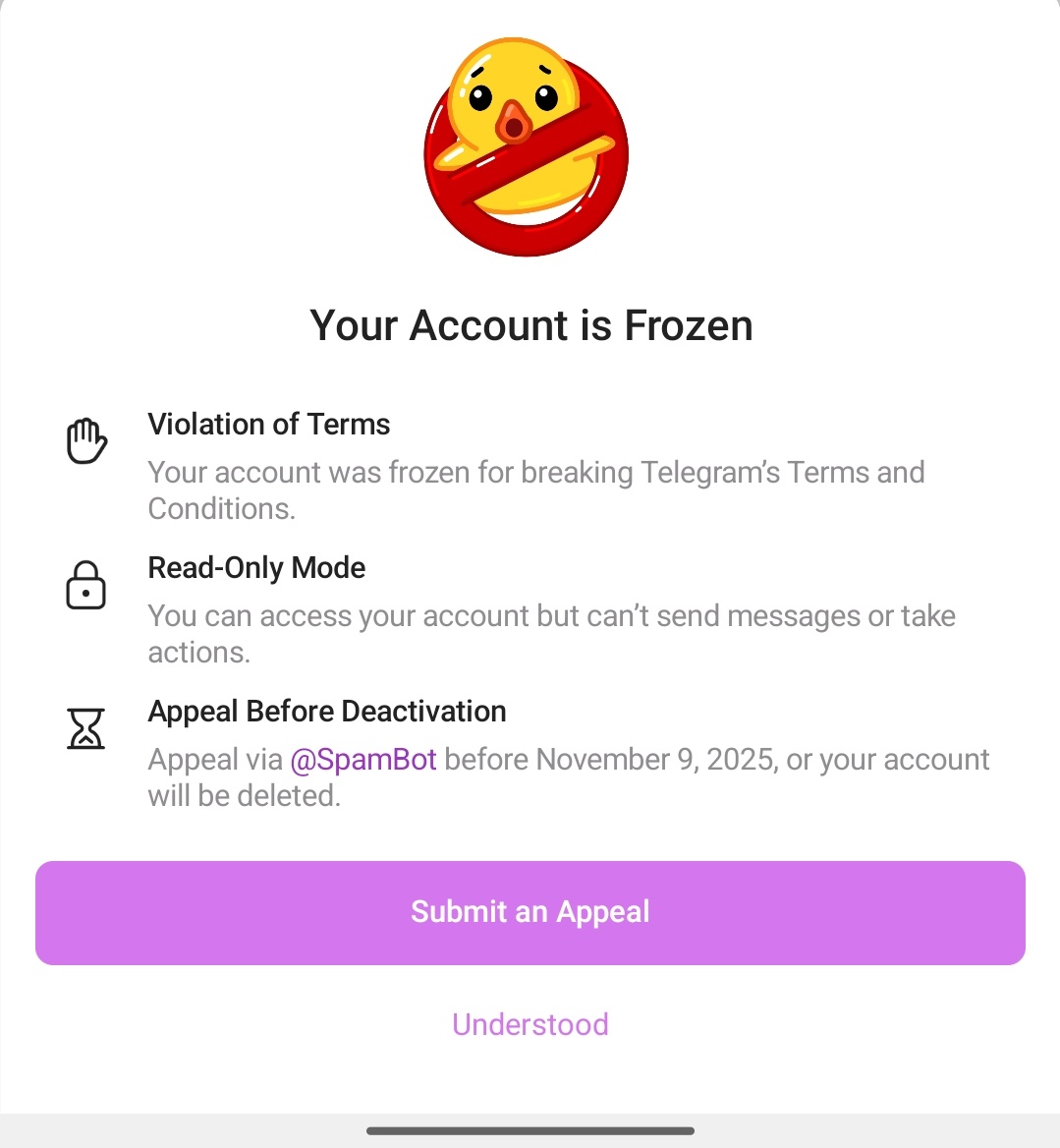 khalid28554's tweet photo. Hello, my Telegram account (+8801792584445) has been frozen for weeks. I’ve emailed support but got no response. Can you please help me restore access
@smstelegram @telegram @durov https://t.co/diT1XSTsnb