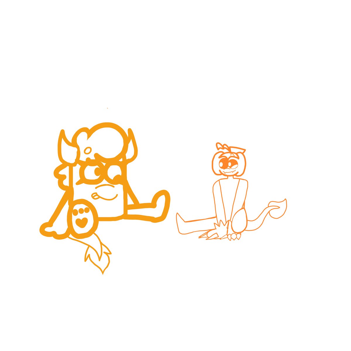 epic_gummyworm's tweet image. Weird orange son #1 meets weird orange son #2 #tookidfriendly #dandysworld #geometrydash #art #digitalart #Gourdydandysworld