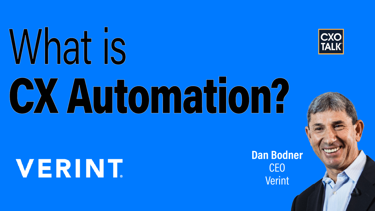 cxotalk's tweet image. Call centers can choose to use the increased workforce capacity that AI creates to reduce cost, elevate CX, or train agents to upsell and cross-sell so they can increase revenue.
-- Dan Bodner, CEO &amp;amp; Chairman @Verint
cxotalk.com/episode/what-i…

#CXOTalk
#AI #CXautomation #CX #Bots