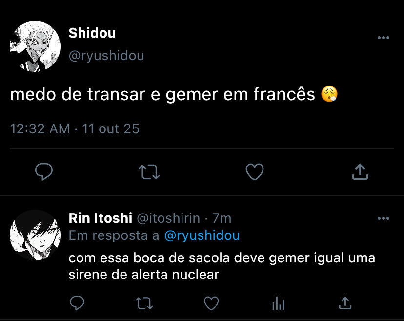 #bllk no original era “em japones” mas ai eu lembrei q o shidou ja é japones ..