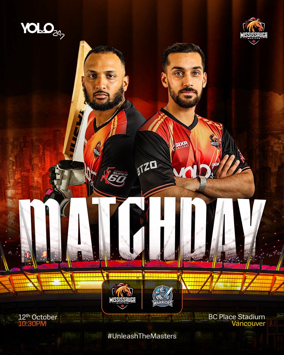 msaugaMasters's tweet photo. Game day mode: ON ⚡

Let’s show them how the Masters play!

#UnleashTheMasters #MississaugaMasters #CanadaSuper60 https://t.co/1NFKfhifZz