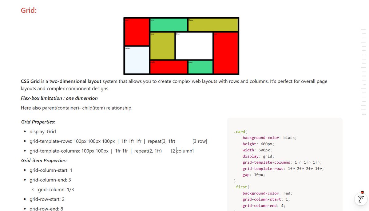 pawan_bisht777's tweet image. 10. CSS Grid Unleashed!📱 Master 2D Layouts🎉
📍Topics:
✅ Grid Container- display: grid, grid-template-columns/rows, gap
✅ Grid Items- grid-column/row, grid-area, align-self, justify-self
Notes: notion.so/CSS-Case-Cade-…
Github: github.com/IamPawan777/Fu…
#CSS #Grid #webdeveloper