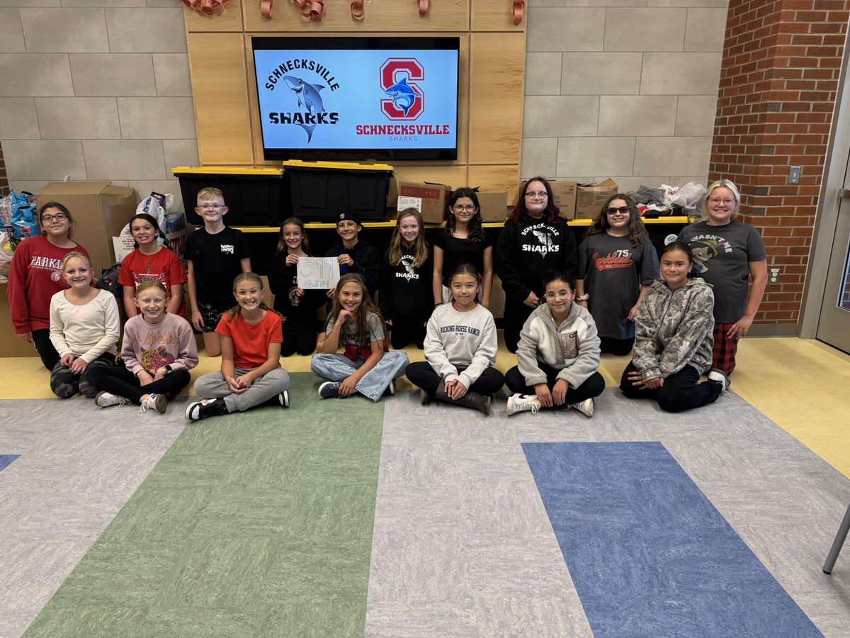 Schnecksville collected 599 meals-in-a-can for the Parkland Food Drive this week! Way to go Sharks! 🦈🥫❤️ Special thanks to our student council members for helping with the collection each day.
