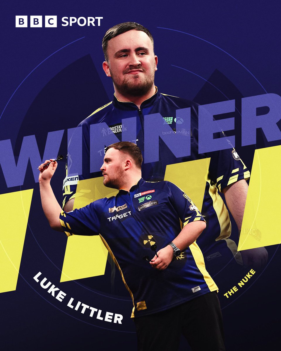 HE'S DONE IT! 

Luke Littler has beaten world number one Luke Humphries in style to win the darts' World Grand Prix for the first time. 🏆