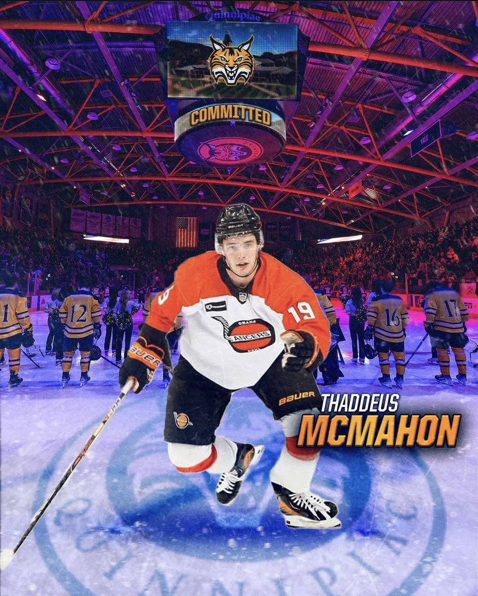 Puck Preps (@puckpreps) on Twitter photo 🚨BREAKING🚨
The No. 12 ranked skater in the 2009-born North American class 5⭐️ Thaddeus McMahon has committed to Quinnipiac! The 5’11 and 165 lbs defender is playing for the Omaha Lancers this season where he has 2 points through 8 games. 
Great pickup for the Bobcats! 🚨BREAKING🚨
The No. 12 ranked skater in the 2009-born North American class 5⭐️ Thaddeus McMahon has committed to Quinnipiac! The 5’11 and 165 lbs defender is playing for the Omaha Lancers this season where he has 2 points through 8 games. 
Great pickup for the Bobcats!