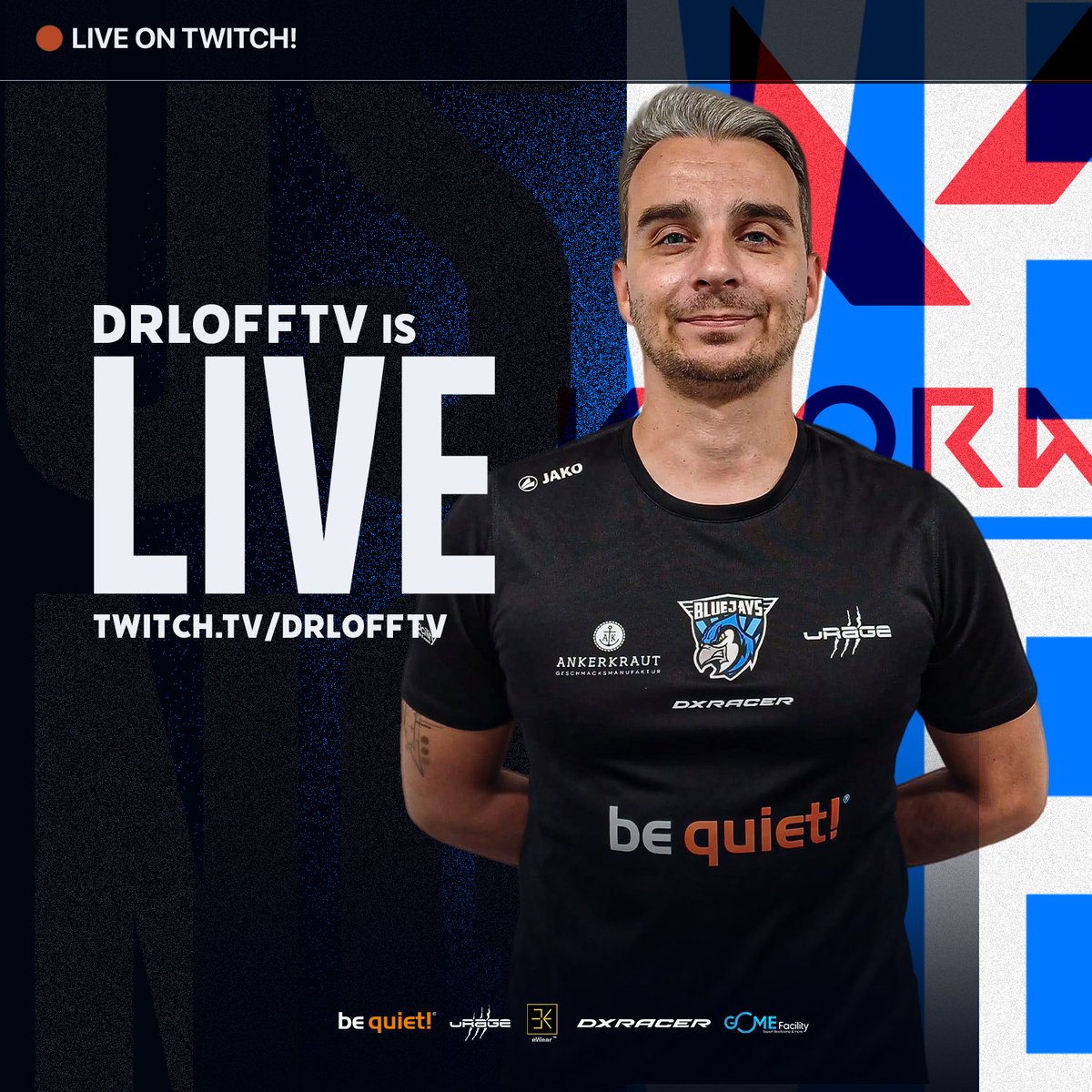 🎮 Streaming with style? Absolutely possible with our <a href="/eWear_company/">eWear</a> collection!
Follow <a href="/DrloffTV/">DrloffTV</a> and enjoy his stream in ultimate comfort. -> twitch.tv/drlofftv