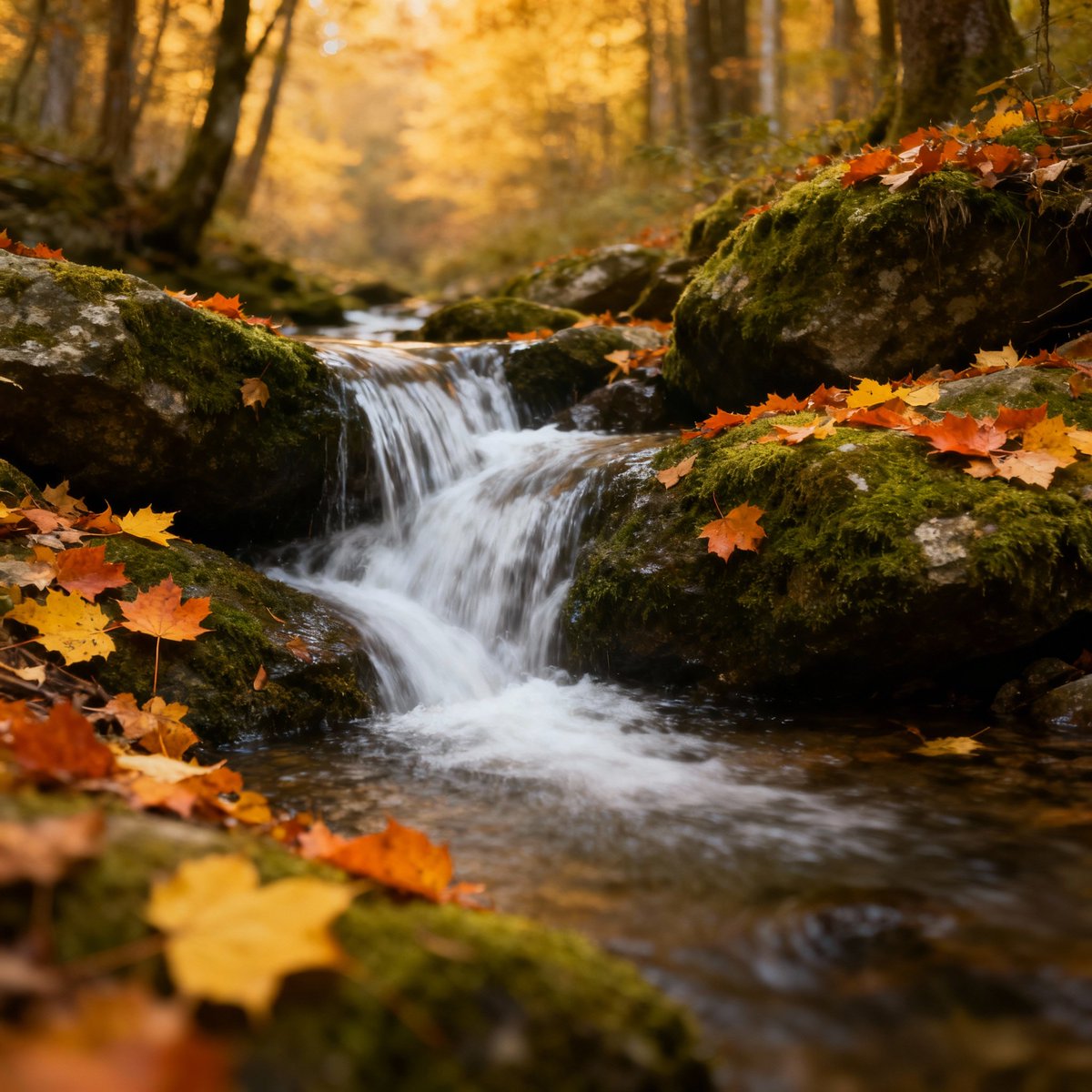 regenmeco's tweet image. Chill autumn stream walks #ai #perplexity #chill