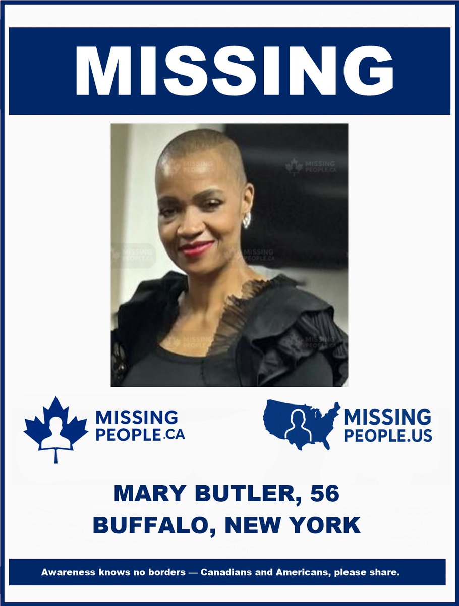 Missing_CA's tweet image. 🔗 Full story: missingpeople.ca/usa-missing-wo… 

🧭 USA: MISSING WOMAN IN BUFFALO, NEW YORK – MARY BUTLER, 56 

📍 #Buffalo #NewYork #NY #USA