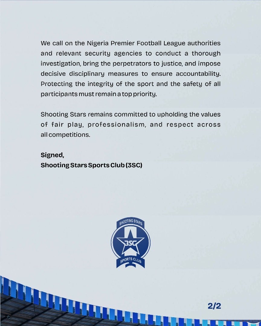 ShootingSc's tweet image. CLUB STATEMENT ON MATCHDAY 8 INCIDENT