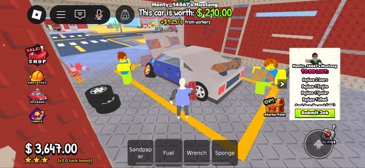 suh_jjohnny's tweet image. #RobloxRP my customers are happy so i had to hire men to help me with my car repair business