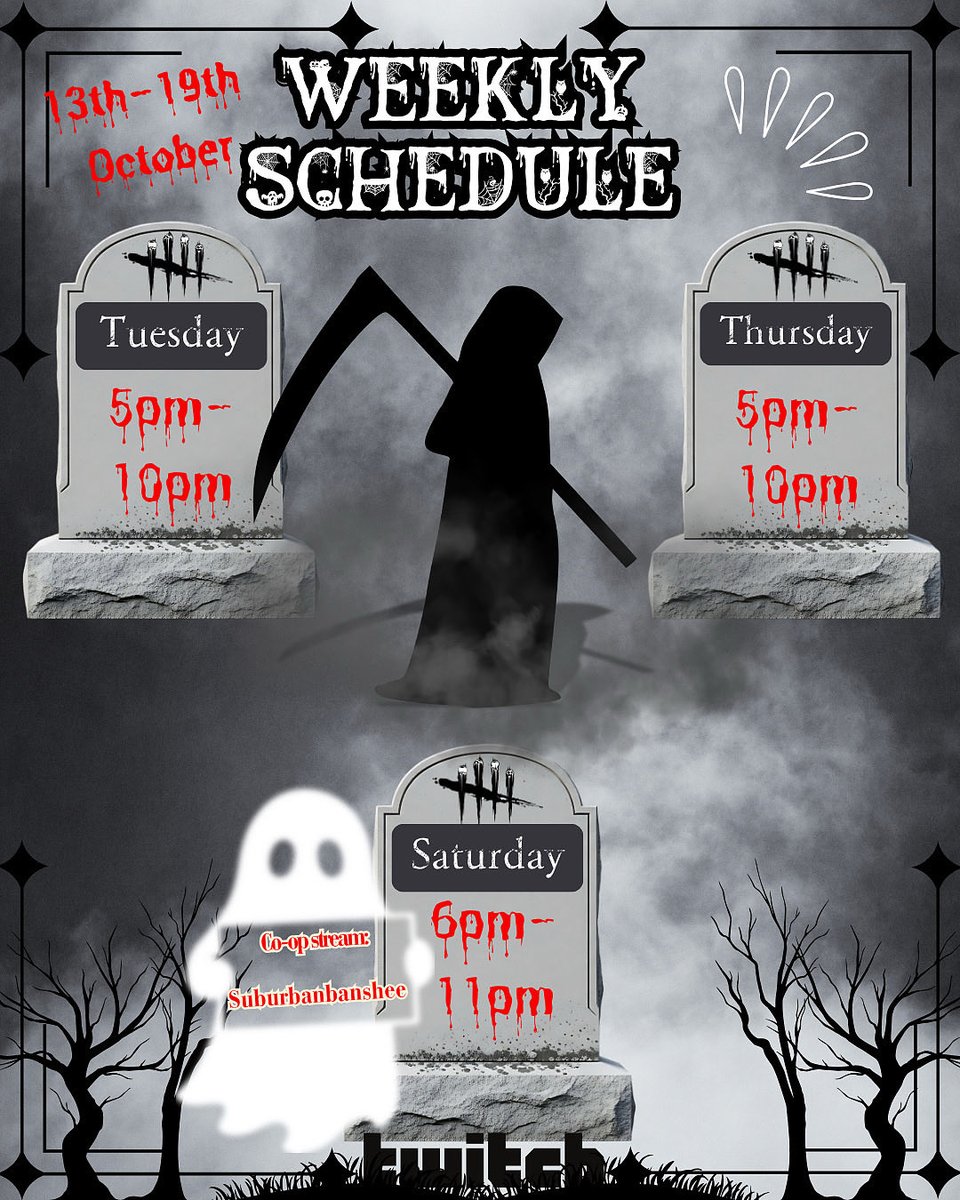 GrimmRivalTV's tweet photo. Weekly stream schedule is live! ๐ฎ๐ฅ
Save it so you donโt miss the next session โ letโs make this week legendary. https://t.co/1qRt1dXJlg
#StreamSchedule #LiveThisWeek #twitchstreamer #DeadbyDaylight #twitch https://t.co/UpOjq2rsI3