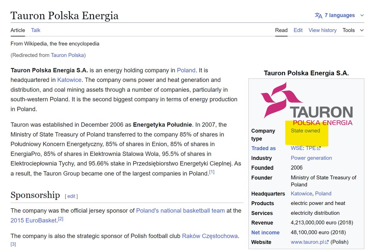 Polish Energy? State owned.
The largest Polish bank? One third state owned.
Largest mining group? Same.
Polish Water? Devolved and mostly owned by municipalities.
Local public transport? Devolved and mostly owned by municipalities.
Taxes? Higher than the UK.