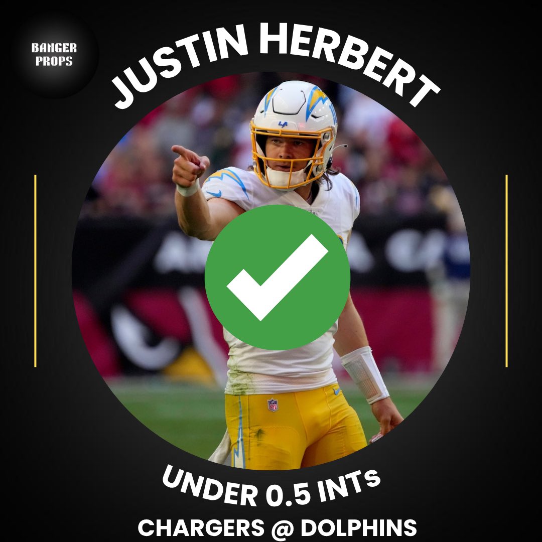 BangerProps's tweet image. HERBOOOOO‼️

Justin Herbert UNDER 0.5 Interceptions✅ (-120)

Great game by Herbert overall. Easy cash.