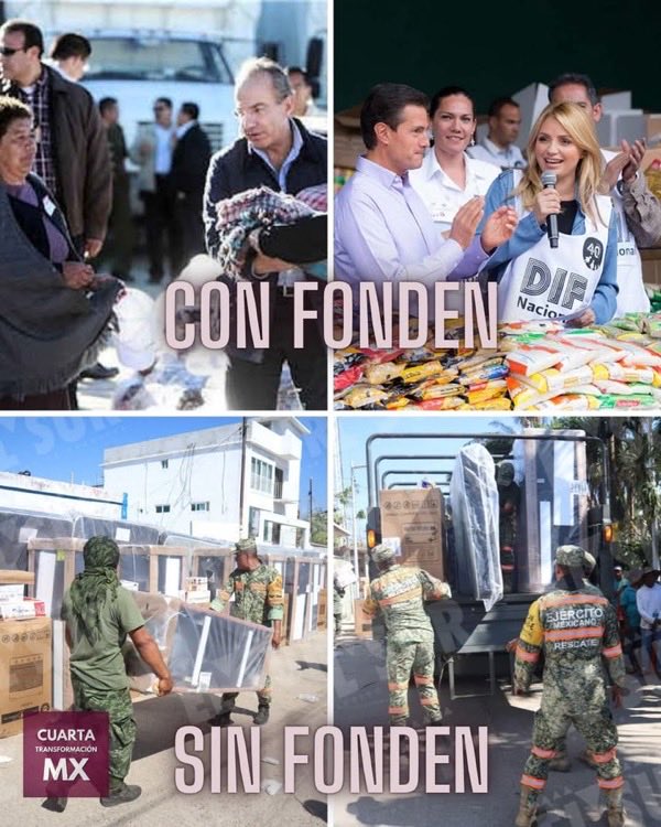 FreddyOliviery's tweet photo. Cada año, cada que llegaba la temporada de huracanes, era navidad para el PRI y el PAN, podían desviar a diestra y siniestra millones en recursos.

Hoy, sin FONDEN, se ve el apoyo de verdad. https://t.co/POgvOS1idC