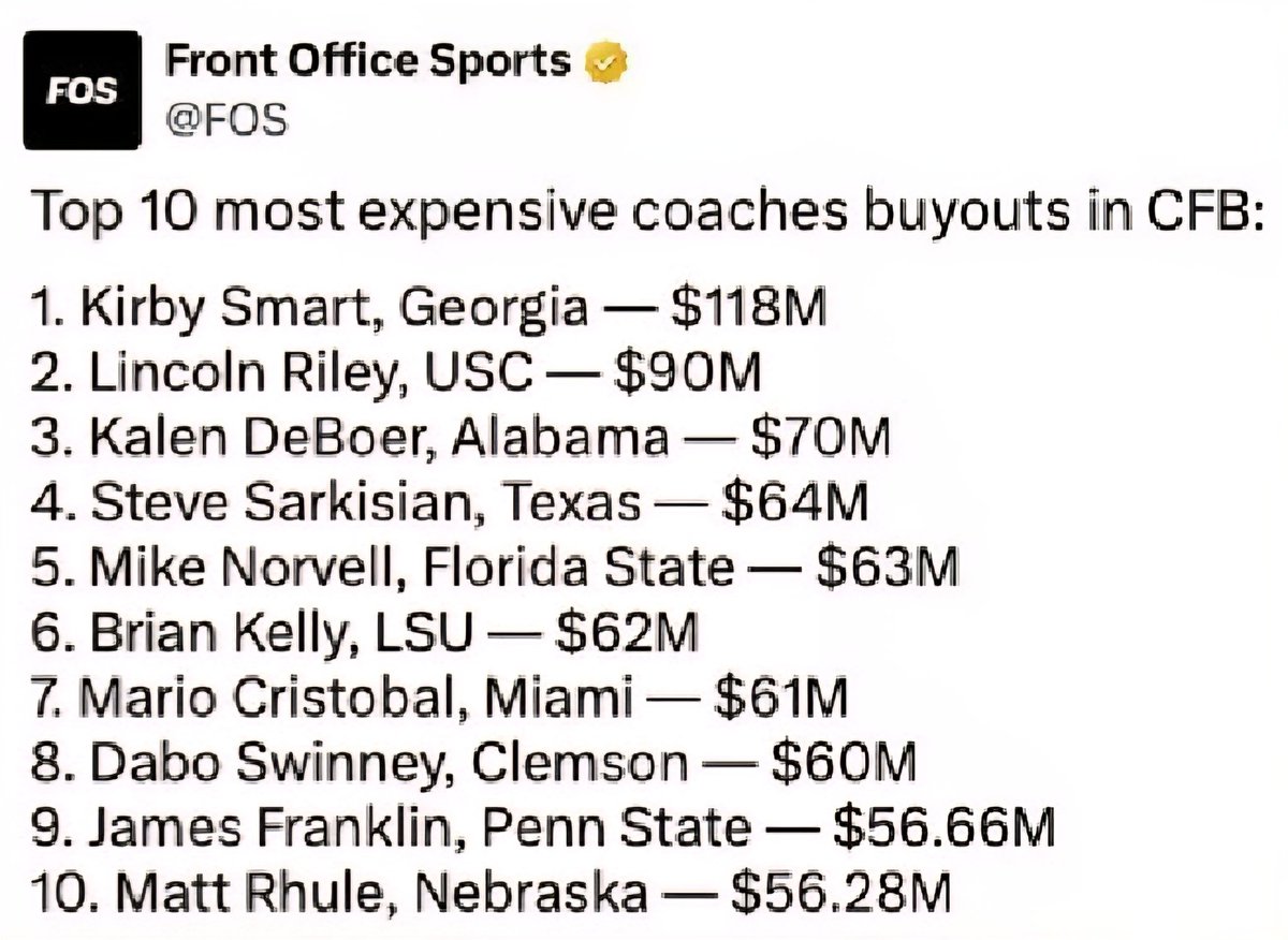 James Franklin gets $50m to go away. Jimbo got $70m. The best job in America is to be a college football coach who gets fired.