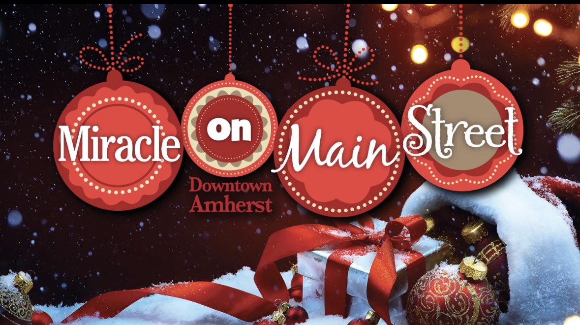 MsAmherst's tweet photo. Join us for 1 hr on 10/20 9am inside the MSA Office (255 Park Ave) for the first Miracle on Main Street Committee Meeting. Come share your ideas &amp; get involved in this magical community event that brings holiday cheer to Amherst each year. Let’s make this season sparkle together! https://t.co/MFqmKU69Ki