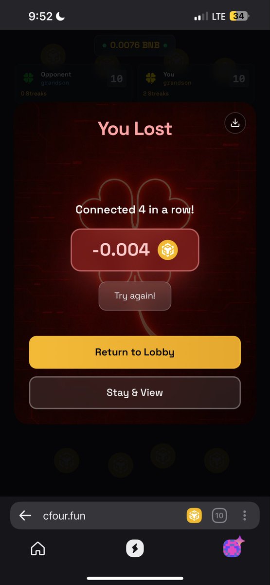 Oracle_4l's tweet image. Testing $CFOUR is fun with friends.
If you're a true Binancian, check it out.
We win some, lose some.
#BNB