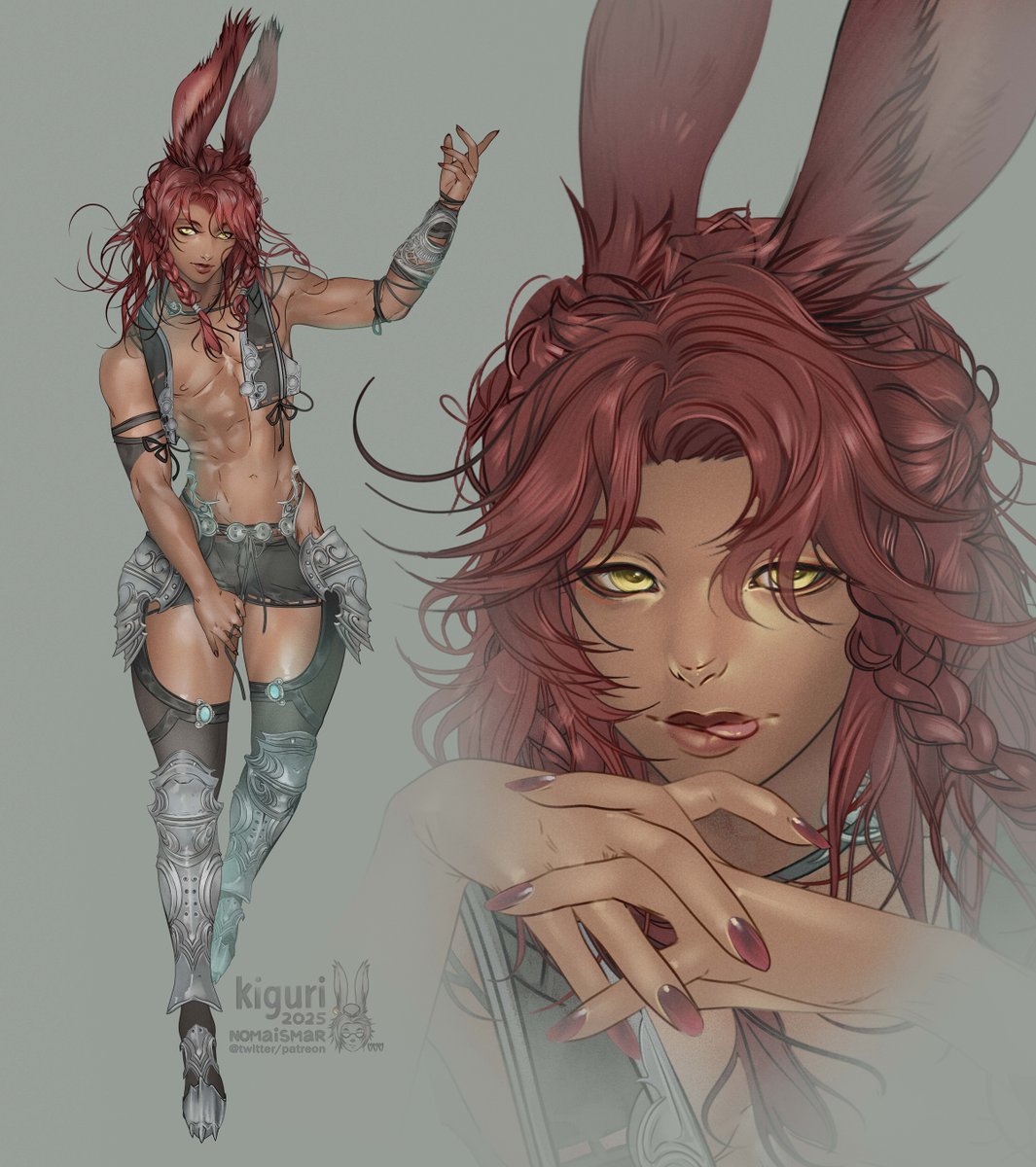 nomaismar's tweet image. Beautiful boy i designed For ShuanLanHao
Was asked for a top design based on Vaan&apos;s from FFXII and a custom hairstyle too
#FFXIVArt #ArtCommission #FantasyArt #VieraFFXIV