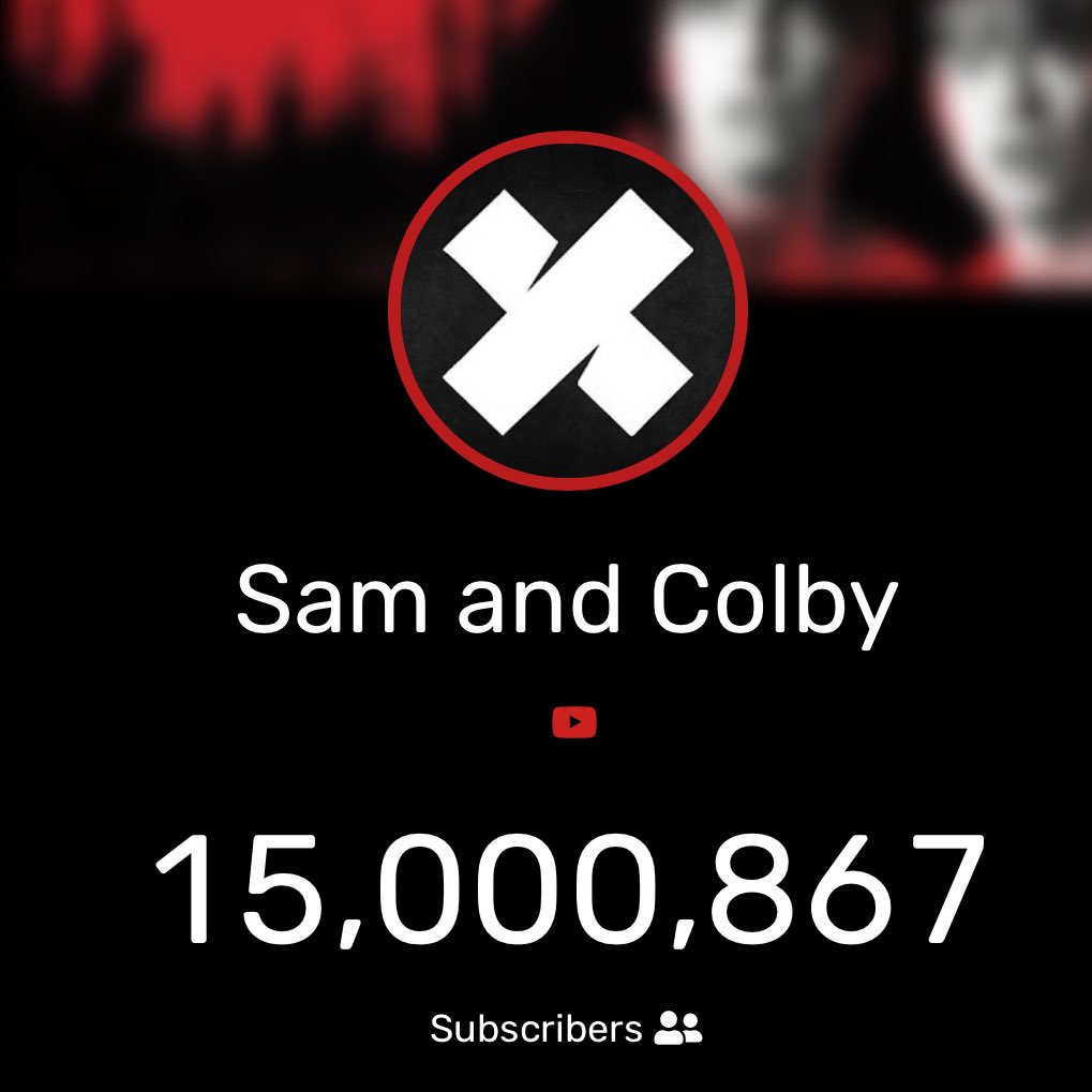 XPLRMERCHDESIGN's tweet image. SAM AND COLBY HAVE HIT 15 MILLION SUBSCRIBERS