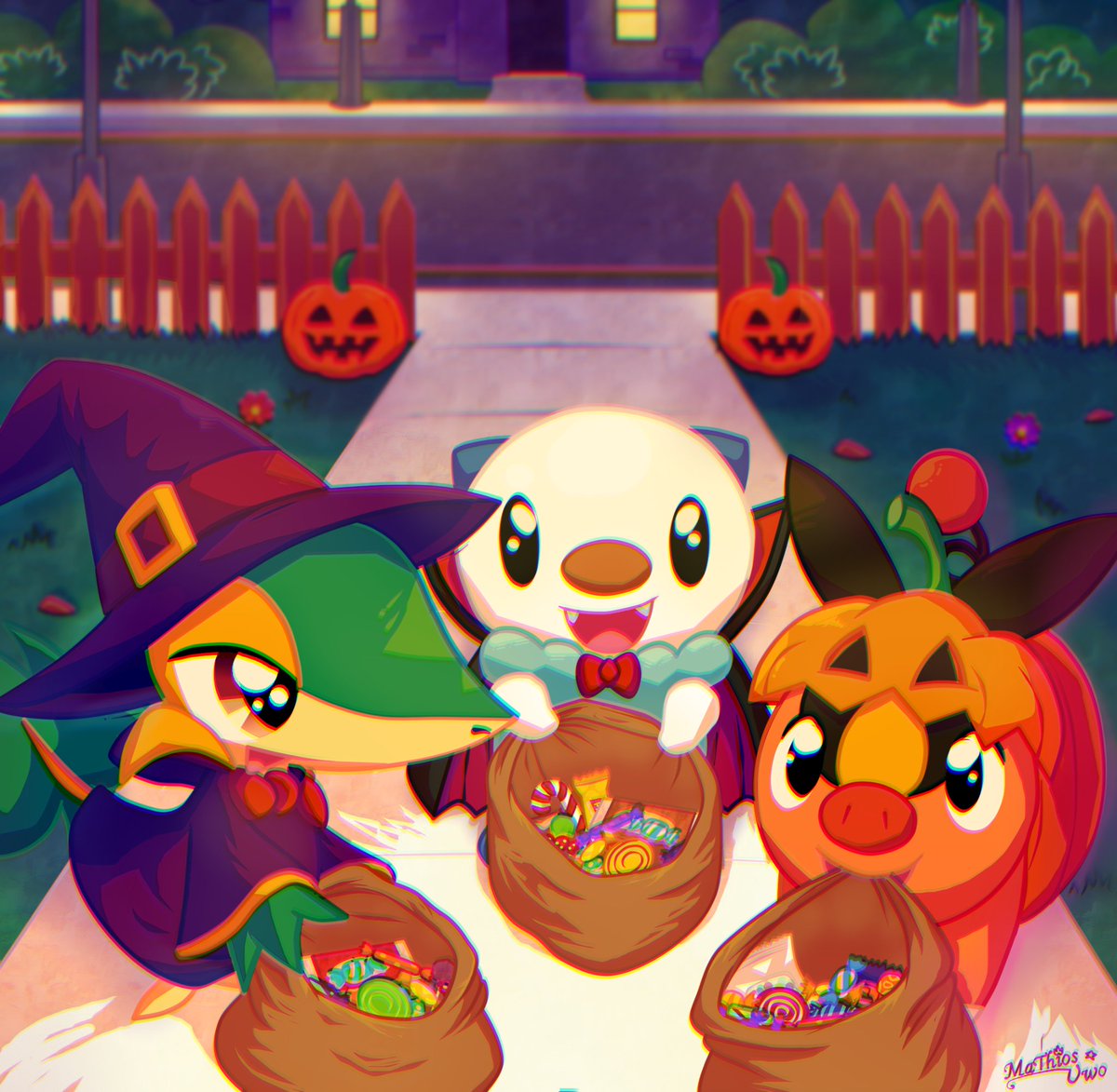 ✨Tricks or treats!! 🍬🐍
#snivy #oshawott #tepig #Halloween #pokemonfanart