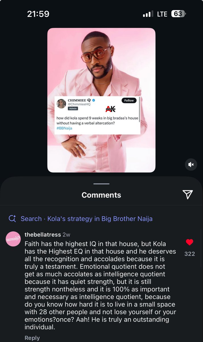 This guy on Instagram is so right about Kola

#BBNaija