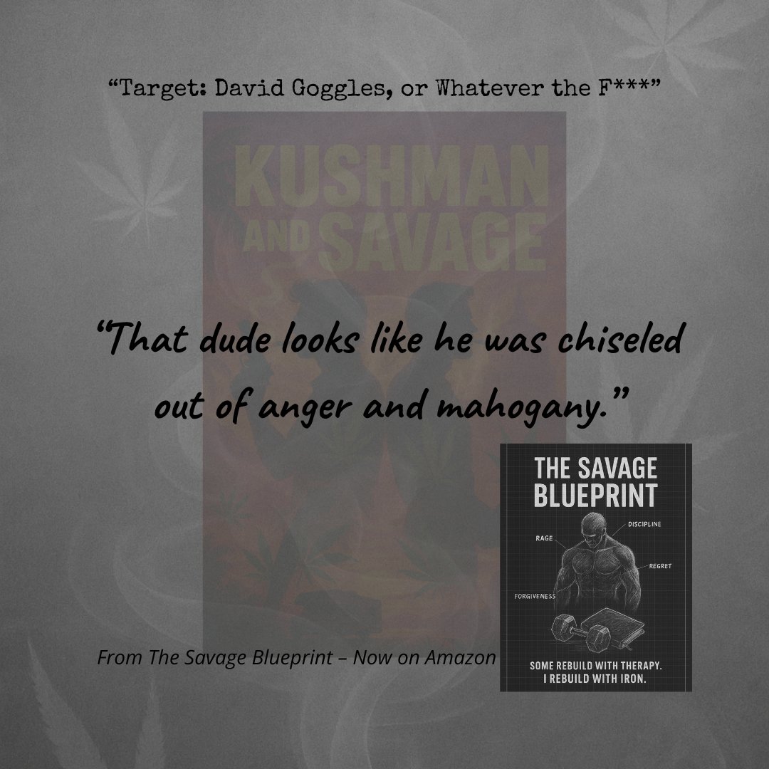 ComedyChrisT21's tweet image. David Goggins looks like he was chiseled out of anger and mahogany.
A Category 5 storm in compression shorts.

“Stay hard”? Bro, I’m just trying to stay upright.

From The Savage Blueprint – Now on Amazon.
#SavageBlueprint #DarkHumor
