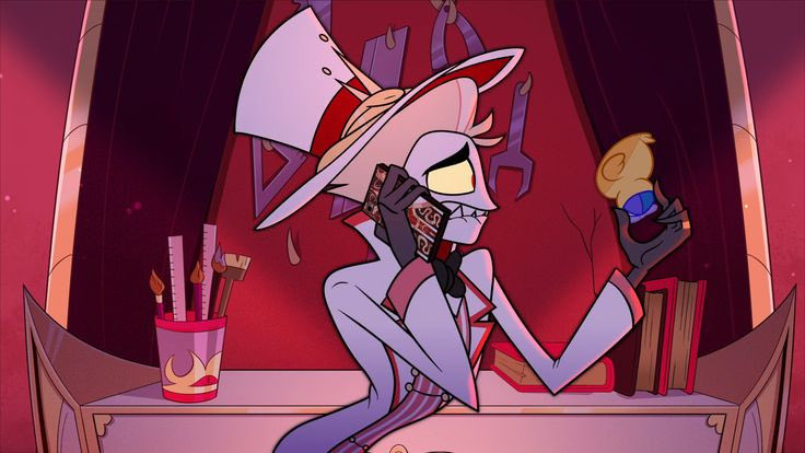H0r53f7y's tweet photo. What does it say about me that I want to take a bunch of the screenshots of Lucifer holding ducks or his phone, and edit and/or reference them so he’s holding my sona when they’re shrunken😅? Example shots below #hellaverse #HazbinHotel #LuciferMorningstar #LuciferxOC #gianttiny https://t.co/dO35vu6cCx