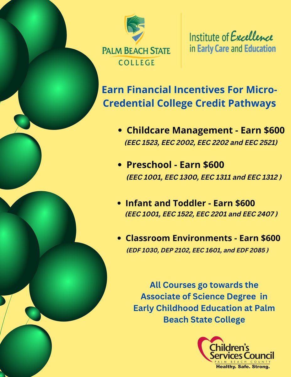 Enroll now for your college credit ECE courses and earn Micro-Credentials along the way! Then apply for the SEEK Scholarship! Spring 2026 is almost here, and the SEEK deadline is December 2nd!
#degrees #pathways #success #levelupwiththeieece