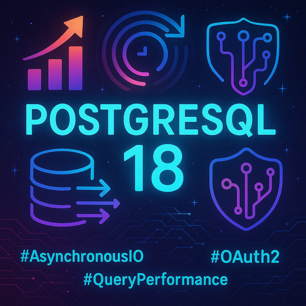 FVaswani's tweet image. 🚀 Exciting news! PostgreSQL 18 has been released with asynchronous I/O, major query performance enhancements, and OAuth 2.0 authentication support. Level up your database game with faster upgrades and smarter queries. Check it out! [link] #PostgreSQL18 #DatabaseBoost…