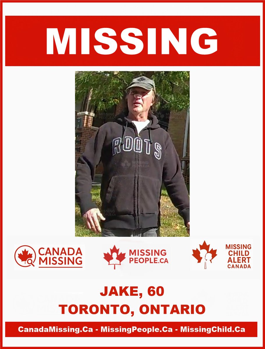 Missing_CA's tweet image. 🔗 Full story: missingpeople.ca/missing-person… 

🧭 MISSING PERSON IN TORONTO, ONTARIO – JAKE, 60 – LAST SEEN OCTOBER 10, 2025 

📍 #ON #Ontario #Toronto
