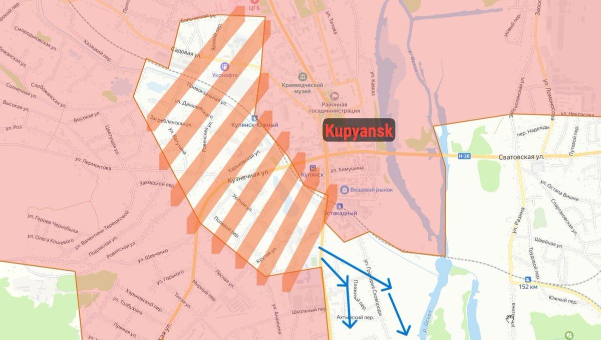 The 105th regiment of the NM DPR reports:

In Kupyansk, the Ukrainian Armed Forces soldiers, hoping to save their lives, are fleeing the encirclement in the city center without waiting for orders

t.me/EastCalling/23…