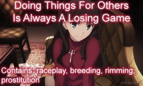 nidoran_duran's tweet photo. Rin trades her body to a black, sexist mage for tuition.
https://t.co/Rv30baNg2G
https://t.co/odJ8jdCrw1 https://t.co/6wqzghLqFd