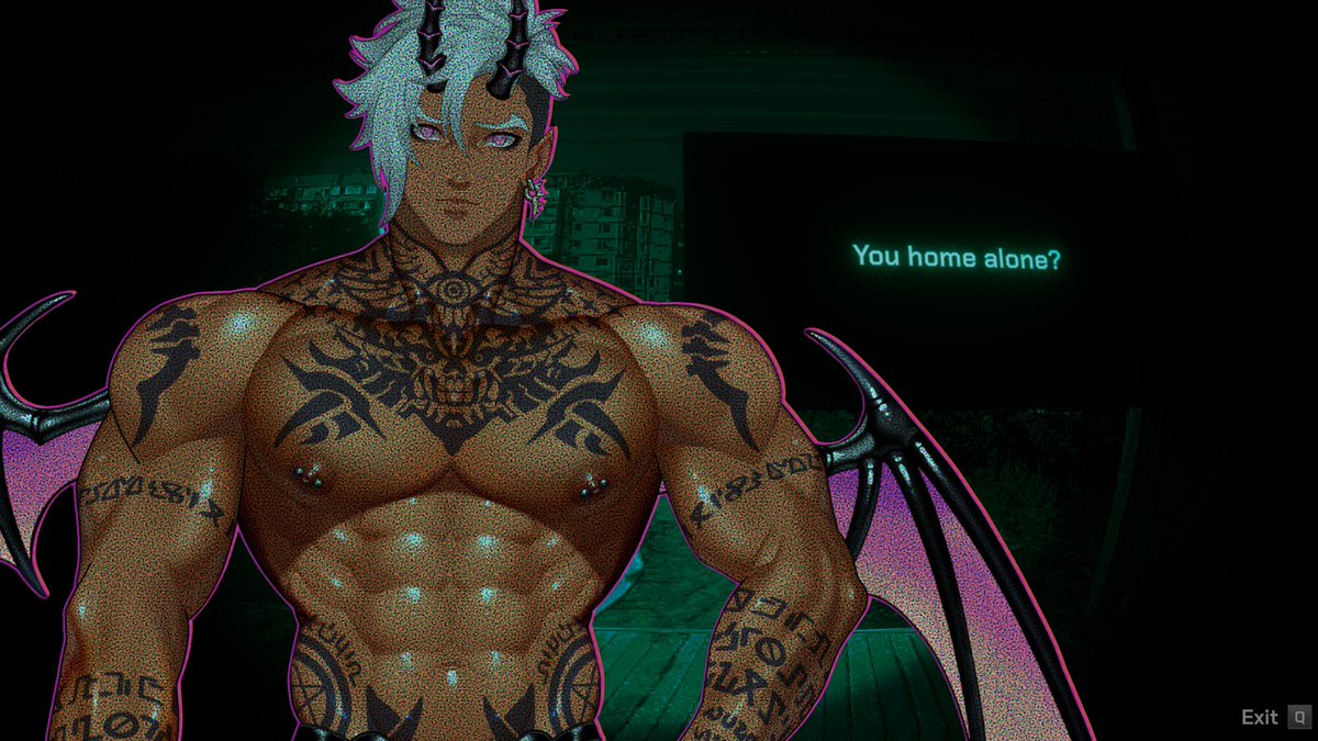 You home alone?

(Will you let him in?)