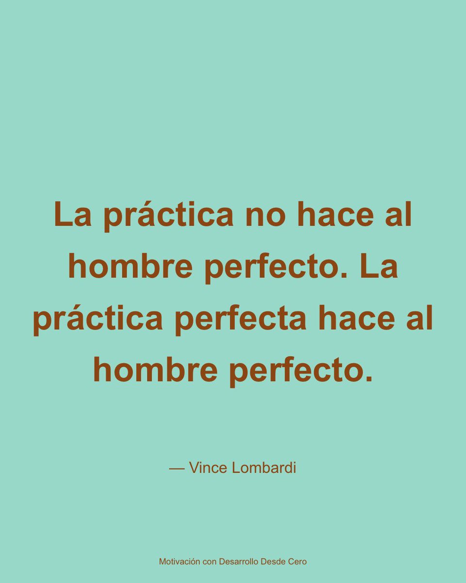 TraderTxema's tweet image. "La práctica no hace al hombre perfecto. La práctica perfecta hace al hombre perfecto." - Vince Lombardi
🚀 Descubre más frases motivacionales en:
#Motivacion #Desarrollo #FrasesMotivacionales #Programacion #Tech motivacion.desdesdecero.com