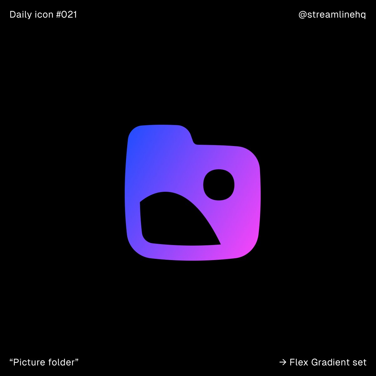 streamlinehq's tweet image. Daily icon #021:
&quot;Picture folder&quot; from Flex Gradient Set

streamlinehq.com/icons/download…