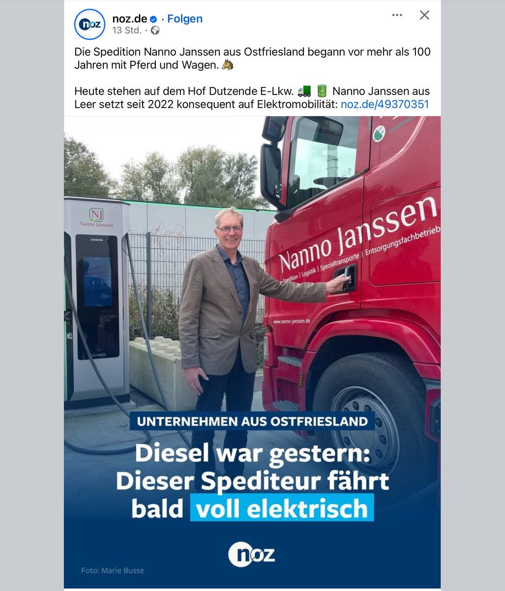 🐴Es begann mit dem Pferd
🔥Diesel ist Vergangenheit
⚡️Elektro-LKW ist die Zukunft

🇩🇪Deutschland braucht mehr solche Unternehmer
